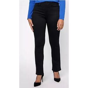 NYDJ High Rise Billie Mini Boot Cut Black Denim Jeans Womens Size 12 Petite New